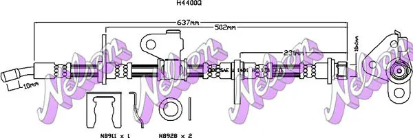 Handler.Part Brake hose KAWE H4400Q 1