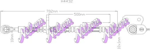 Handler.Part Brake hose KAWE H4432 1