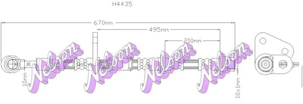 Handler.Part Brake hose KAWE H4435 1