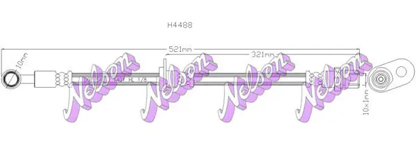 Handler.Part Brake hose KAWE H4488 1