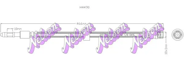 Handler.Part Brake hose KAWE H4490 1