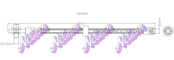 Handler.Part Brake hose KAWE H4490Q 1