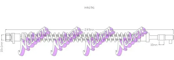 Handler.Part Brake hose KAWE H4696 1