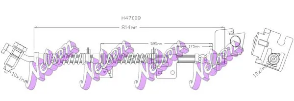 Handler.Part Brake hose KAWE H4700Q 1