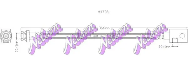 Handler.Part Brake hose KAWE H4708 1