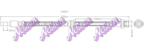 Handler.Part Brake hose KAWE H4817 1