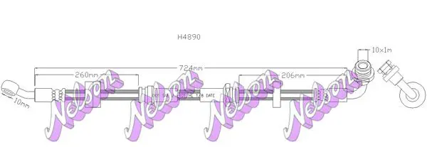 Handler.Part Brake hose KAWE H4890 1