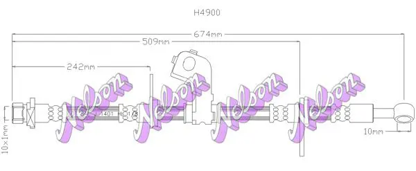 Handler.Part Brake hose KAWE H4900 1