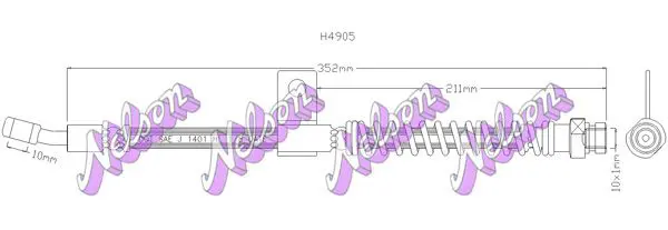 Handler.Part Brake hose KAWE H4905 1