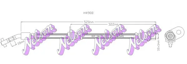 Handler.Part Brake hose KAWE H4908 1