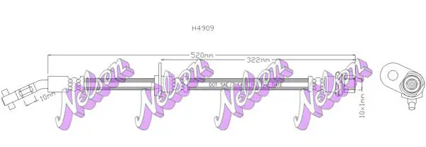 Handler.Part Brake hose KAWE H4909 1