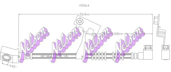 Handler.Part Brake hose KAWE H5064 1