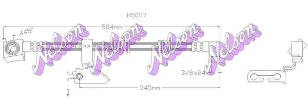 Handler.Part Brake hose KAWE H5097 1