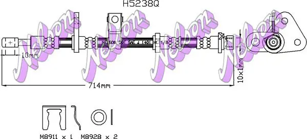 Handler.Part Brake hose KAWE H5238Q 1