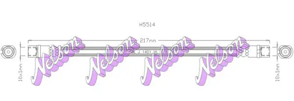 Handler.Part Brake hose KAWE H5514 1