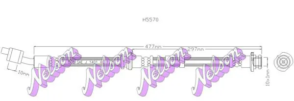 Handler.Part Brake hose KAWE H5570 1