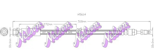 Handler.Part Brake hose KAWE H5614 1