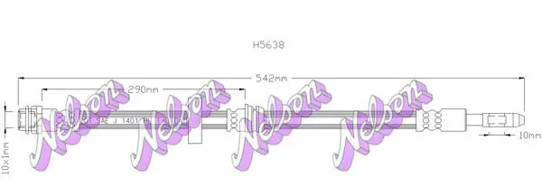 Handler.Part Brake hose KAWE H5638 1