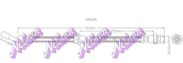 Handler.Part Brake hose KAWE H5644 1