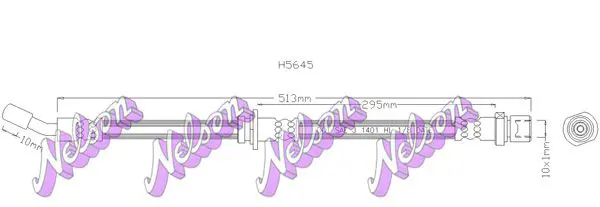 Handler.Part Brake hose KAWE H5645 1