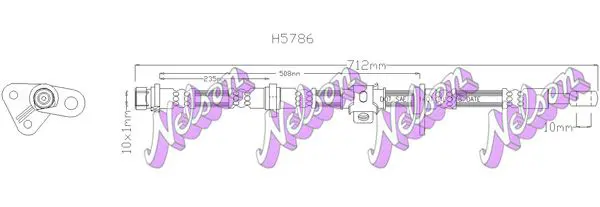 Handler.Part Brake hose KAWE H5786 1