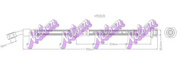 Handler.Part Brake hose KAWE H5818 1