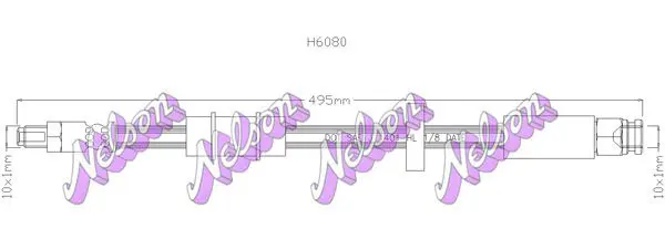 Handler.Part Brake hose KAWE H6080 1