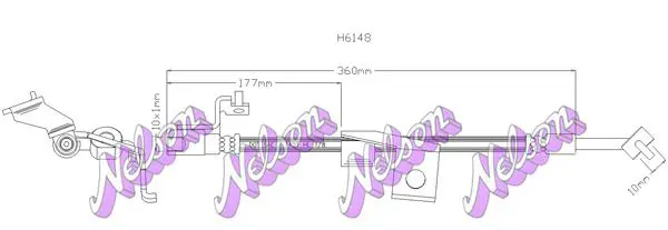 Handler.Part Brake hose KAWE H6148 1