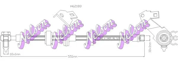 Handler.Part Brake hose KAWE H6218Q 1