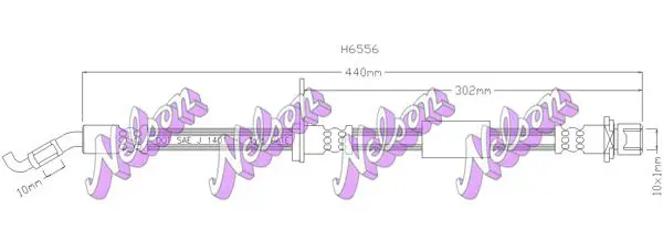 Handler.Part Brake hose KAWE H6556 1