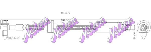 Handler.Part Brake hose KAWE H6611Q 1