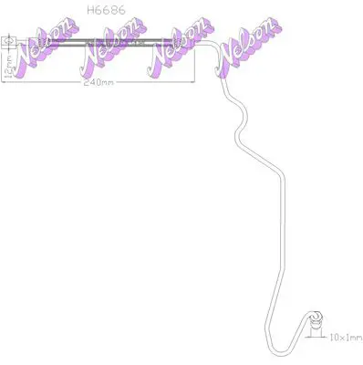 Handler.Part Brake hose KAWE H6686 1