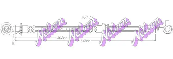 Handler.Part Brake hose KAWE H6777 1