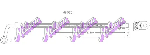 Handler.Part Brake hose KAWE H6915 1