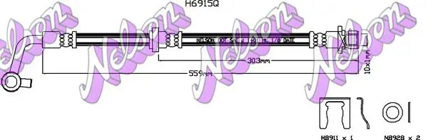 Handler.Part Brake hose KAWE H6915Q 1