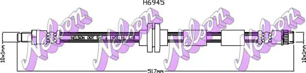 Handler.Part Brake hose KAWE H6945 1