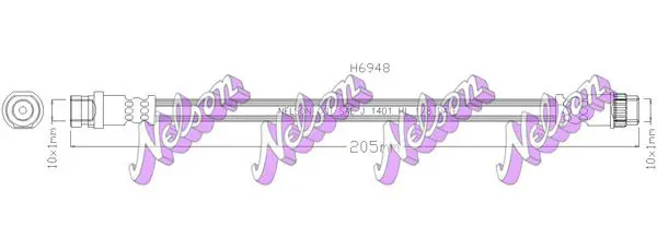 Handler.Part Brake hose KAWE H6948 1