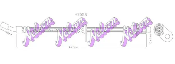 Handler.Part Brake hose KAWE H7058 1