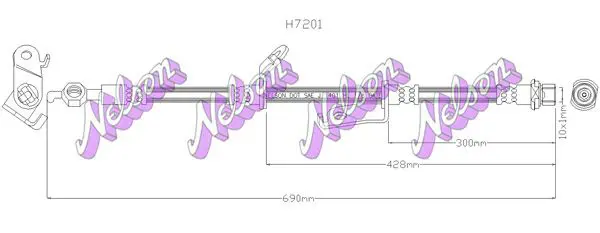 Handler.Part Brake hose KAWE H7201 1