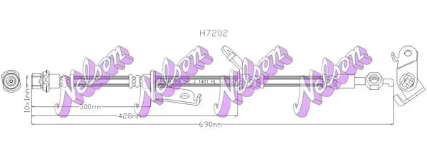 Handler.Part Brake hose KAWE H7202 1