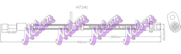 Handler.Part Brake hose KAWE H7341 1