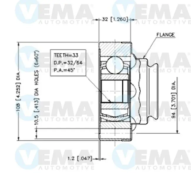 Handler.Part Joint kit, drive shaft VEMA 18394 1