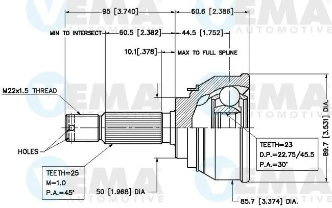 Handler.Part Joint kit, drive shaft VEMA 18450 1