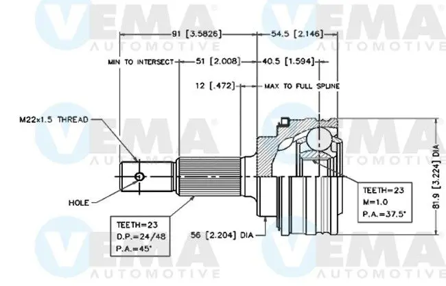 Handler.Part Joint kit, drive shaft VEMA 18531 1