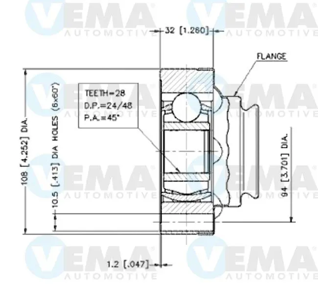 Handler.Part Joint kit, drive shaft VEMA 18683 1