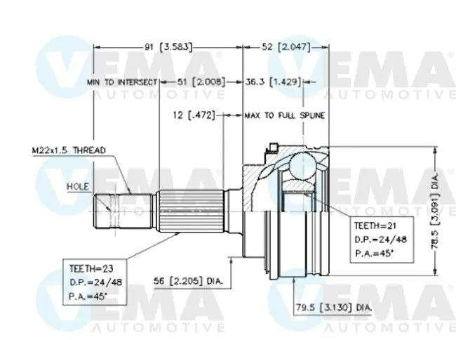 Handler.Part Joint kit, drive shaft VEMA 18705 1