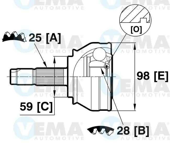 Handler.Part Joint kit, drive shaft VEMA 18745 1