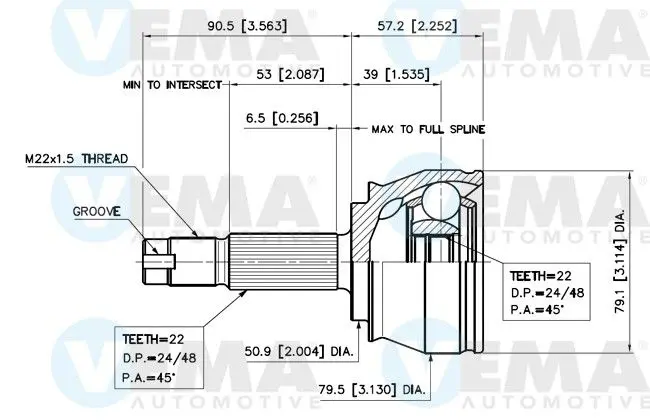 Handler.Part Joint kit, drive shaft VEMA 18836 1