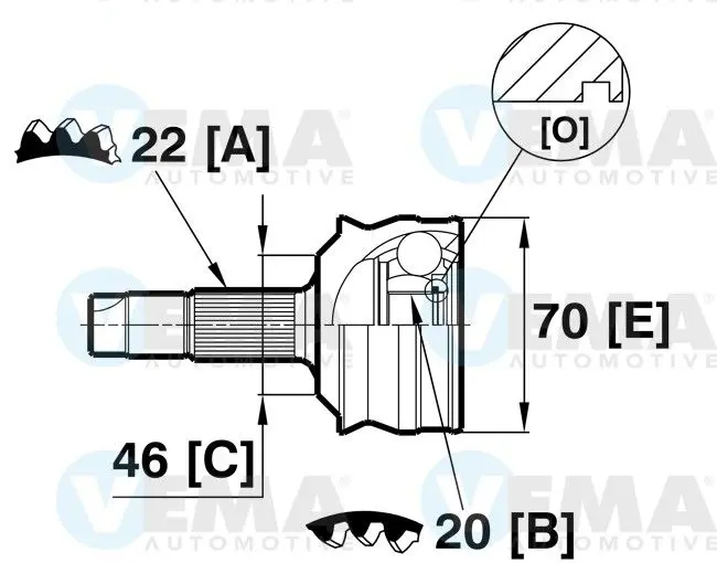 Handler.Part Joint kit, drive shaft VEMA 18891 1