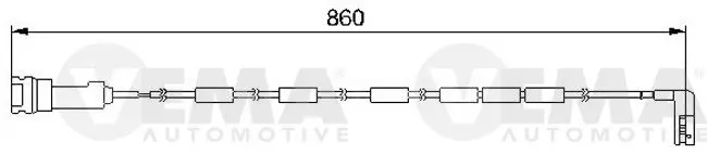 Handler.Part Warning contact, brake pad wear VEMA 117524 1